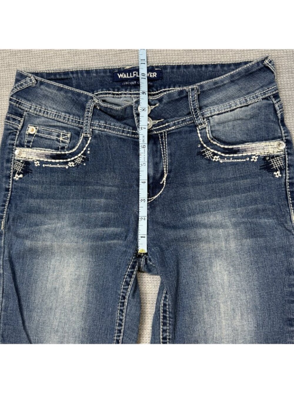 Wallflower Bootcut Jeans Womens Size 5 Luscious Curvy Fit Blue Denim Mid Rise - Picture 12 of 16